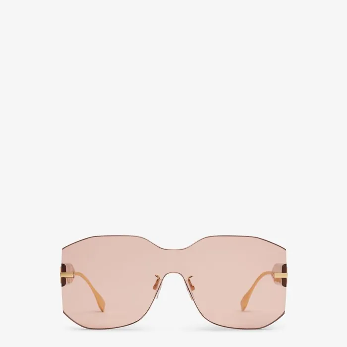 Woman Pink Shield Sunglasses Pink Fendi Sunglasses