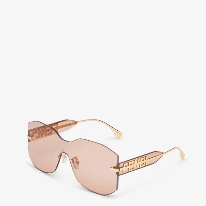 Woman Pink Shield Sunglasses Pink Fendi Sunglasses