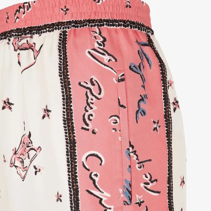 Woman Pink Silk Trousers Pink Fendi Pants and Shorts
