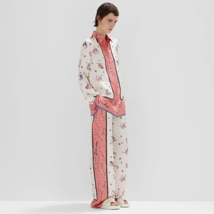 Woman Pink Silk Trousers Pink Fendi Pants and Shorts
