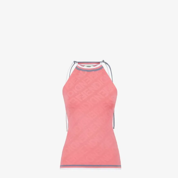 Woman Pink Viscose Top Pink Fendi Knitwear