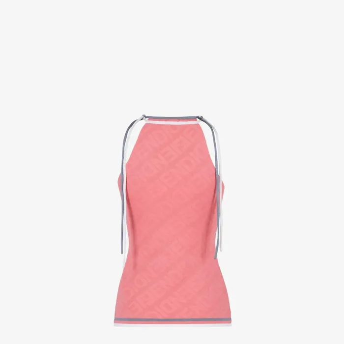 Woman Pink Viscose Top Pink Fendi Knitwear