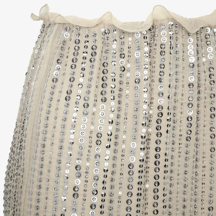 Woman Skirt With Silver Sequin Embroidery Silver Fendi Skirts