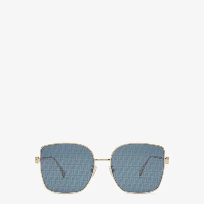 Woman Sunglasses With Blue Lenses And Ff Micro Logo Fendi Sunglasses