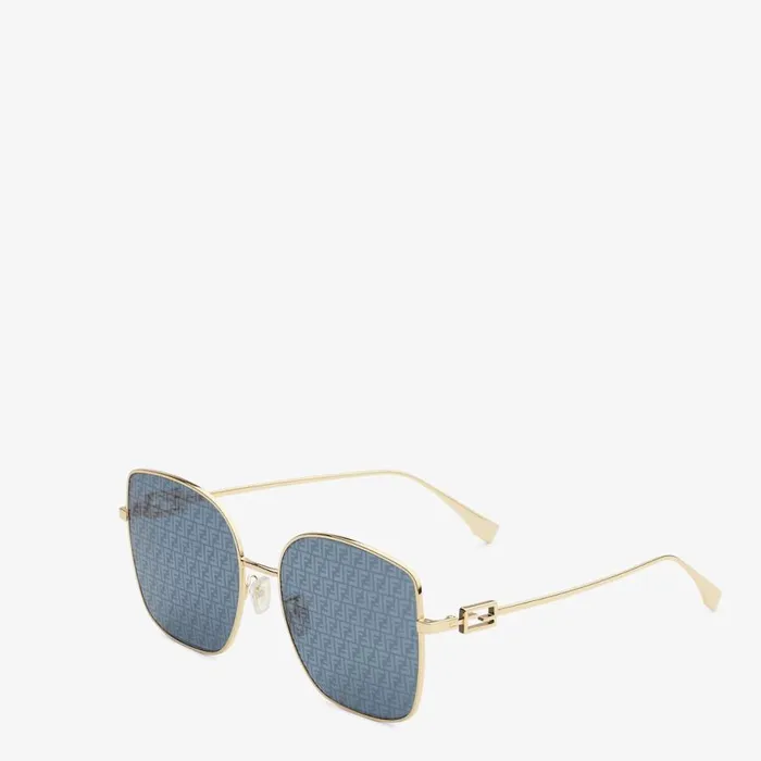 Woman Sunglasses With Blue Lenses And Ff Micro Logo Fendi Sunglasses
