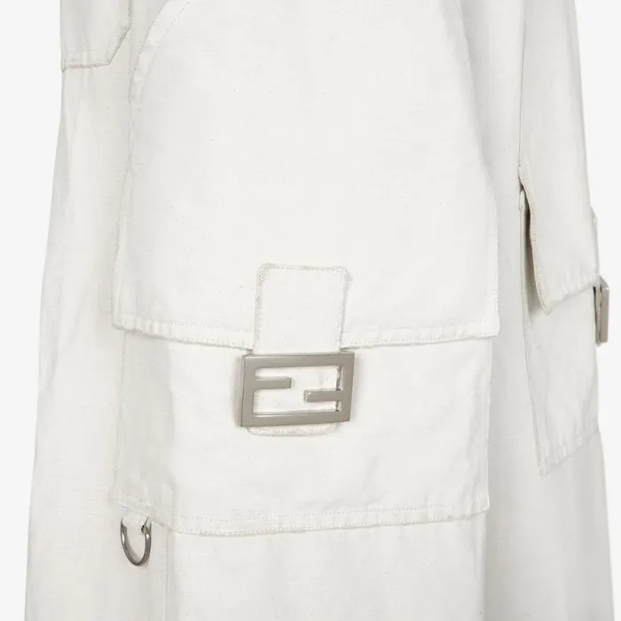 Woman White Canvas Fendi By Marc Jacobs Trousers White Fendi Pants and Shorts