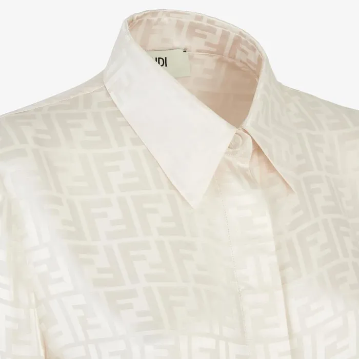 Woman White Ff Silk Shirt White Fendi Tops and Shirts