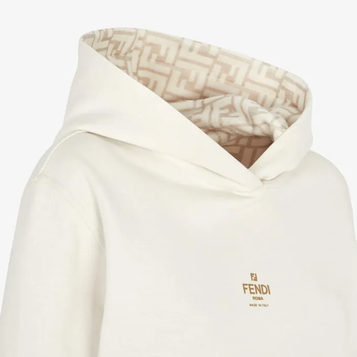 Woman White Jersey Sweatshirt White Fendi Tshirts and Sweatshirts