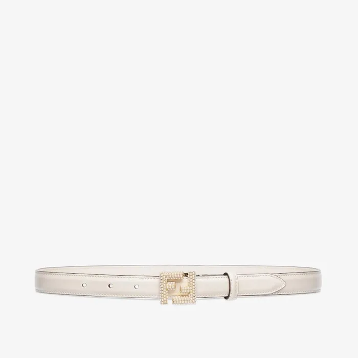 Woman White Leather Belt White Fendi Belts