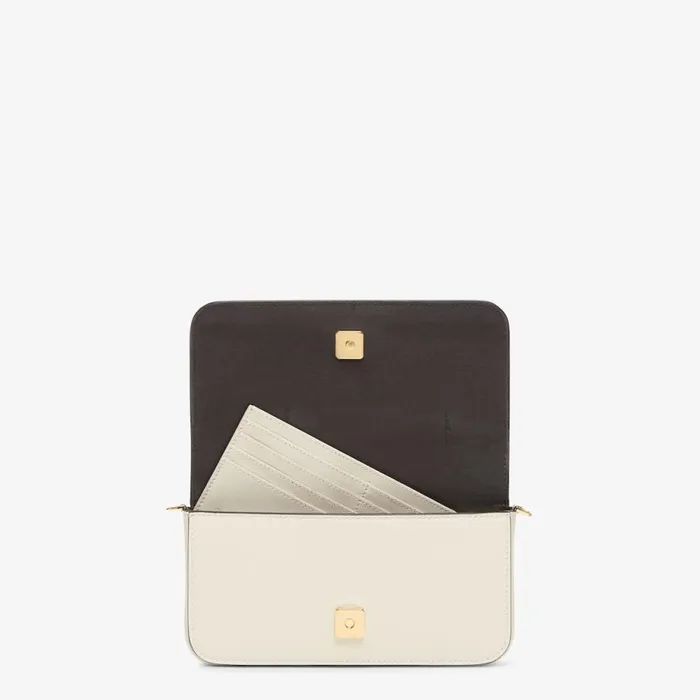 Woman White Leather Wallet White Fendi Wallets On Chain