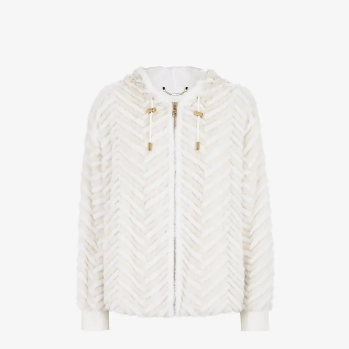 Woman White Mink Jacket White Fendi Coats and Outerwear