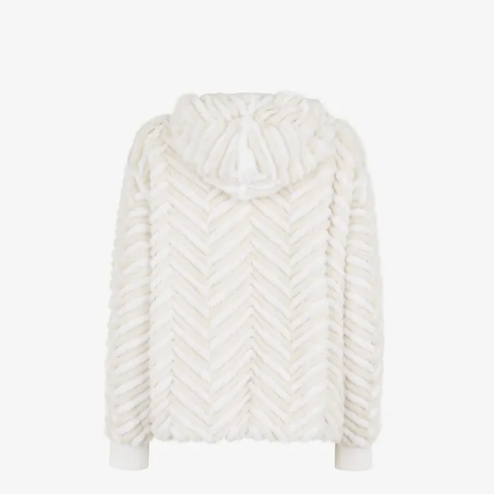 Woman White Mink Jacket White Fendi Coats and Outerwear