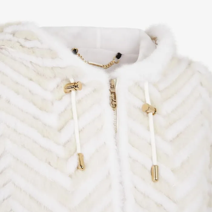 Woman White Mink Jacket White Fendi Coats and Outerwear