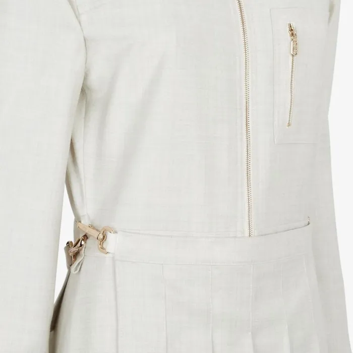 Woman White Wool Jumpsuit White Fendi Dresses and Jumpsuits