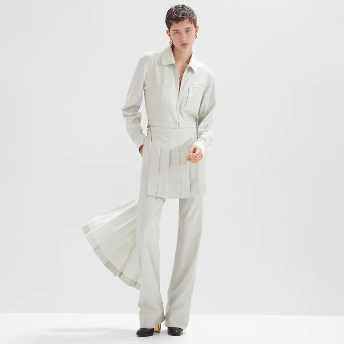 Woman White Wool Jumpsuit White Fendi Dresses and Jumpsuits