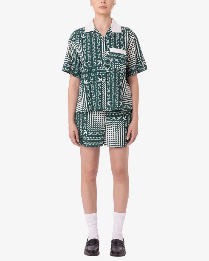 Women ANGELICA BANDANA SHIRT Aventurine Green Multi OBEY Clothing TOPS