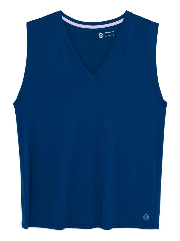Women Bamboo Silk Sleep VNeck Tasc Performance Sleepwear
