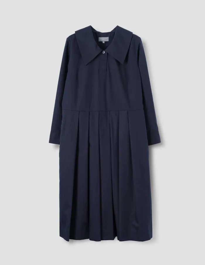 Women Big Collar Dress Dark Navy Margaret Howell Dresses