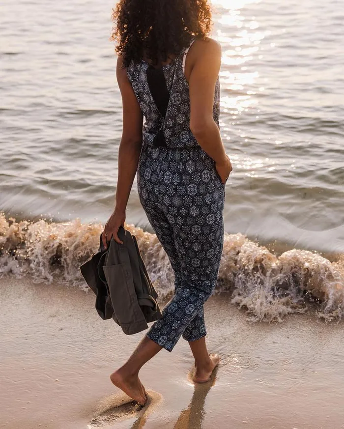 Women Bottoms Passenger Eva Recycled Cotton Jumpsuit Tile Dark Denim Tile Dark Denim