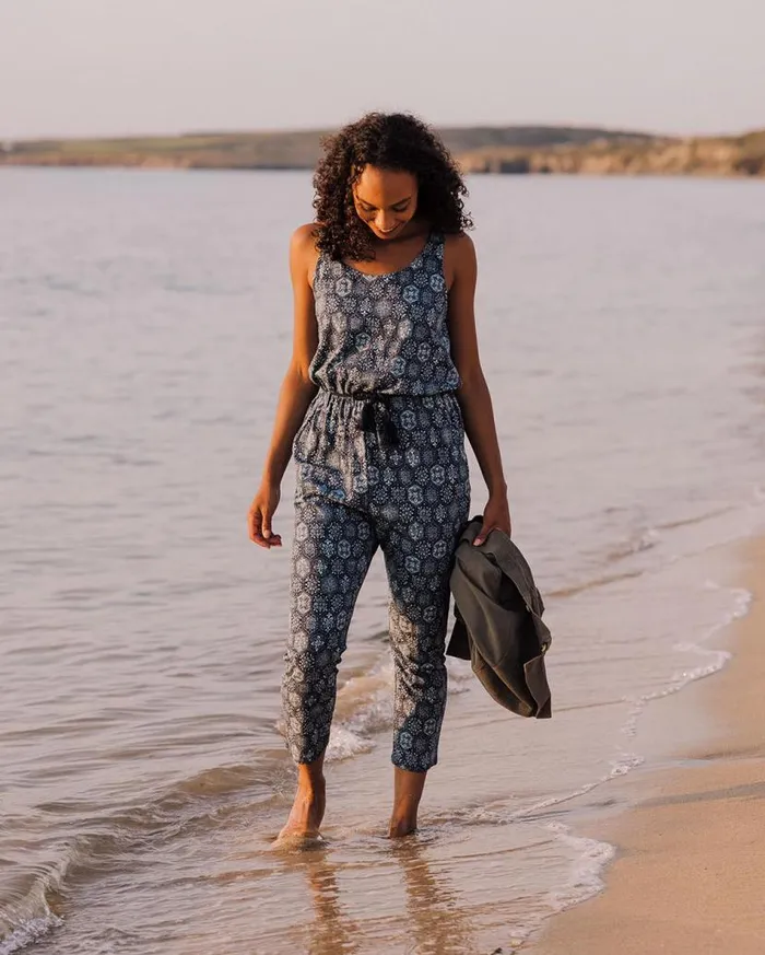 Women Bottoms Passenger Eva Recycled Cotton Jumpsuit Tile Dark Denim Tile Dark Denim