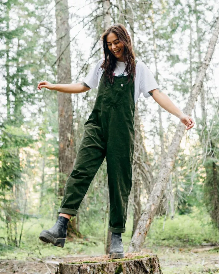 Women Bottoms Passenger Meadows Organic Cotton Cord Dungarees Fir Tree Fir Tree