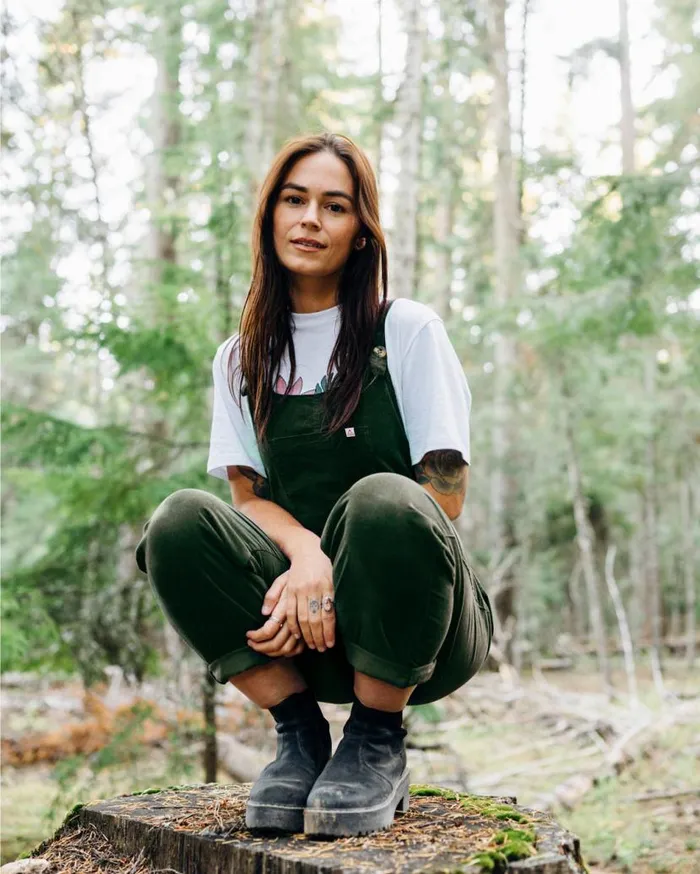 Women Bottoms Passenger Meadows Organic Cotton Cord Dungarees Fir Tree Fir Tree