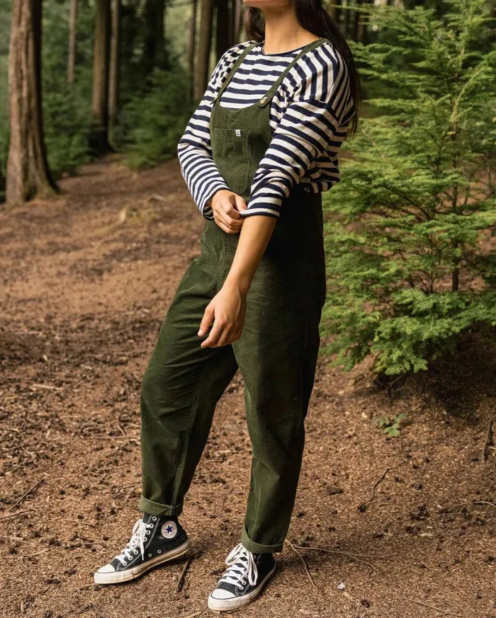 Women Bottoms Passenger Meadows Organic Cotton Cord Dungarees Fir Tree Fir Tree