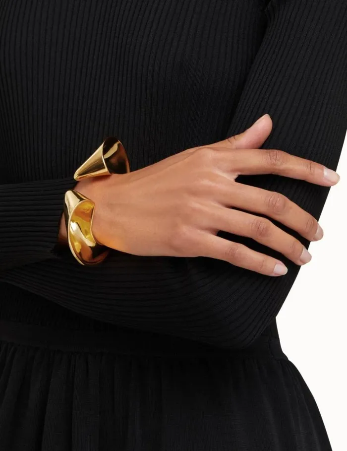 Women Bracelets Zimmermann Pleat Cuff Gold