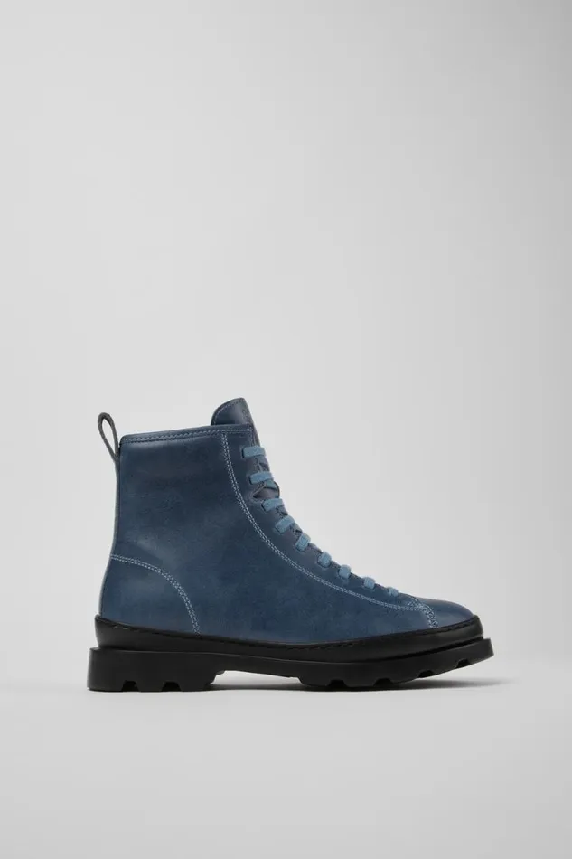 Women Camper Ankle Boots Brutus Blue Leather Boots Women Camper Ankle Boots Brutus Blue Leather Boots