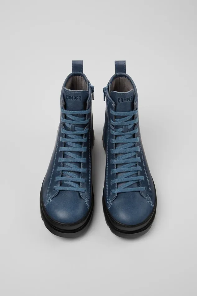 Women Camper Ankle Boots Brutus Blue Leather Boots Women Camper Ankle Boots Brutus Blue Leather Boots