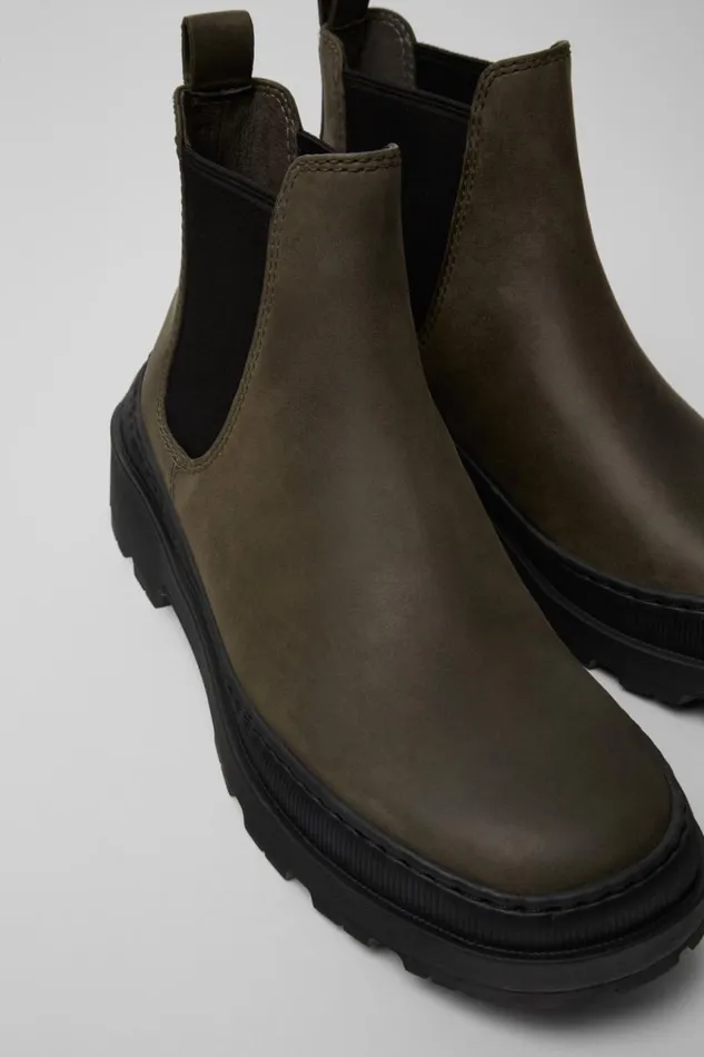 Women Camper Ankle Boots Brutus Trek MICHELIN Green Nubuck Ankle Boots