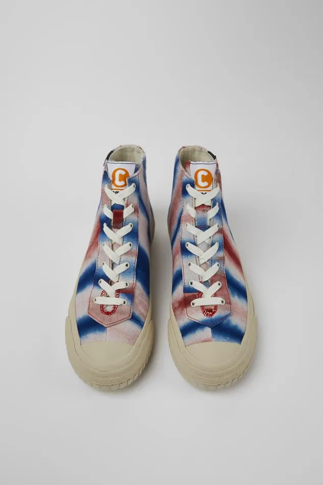 Women Camper Ankle Boots Camper X EFI Multicolored Organic Cotton Sneakers Women Camper Ankle Boots Camper X EFI Multicolored Organic Cotton Sneakers
