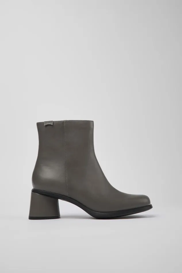 Women Camper Ankle Boots Kiara Gray Leather And Recycled PET Boots Women Camper Ankle Boots Kiara Gray Leather And Recycled PET Boots
