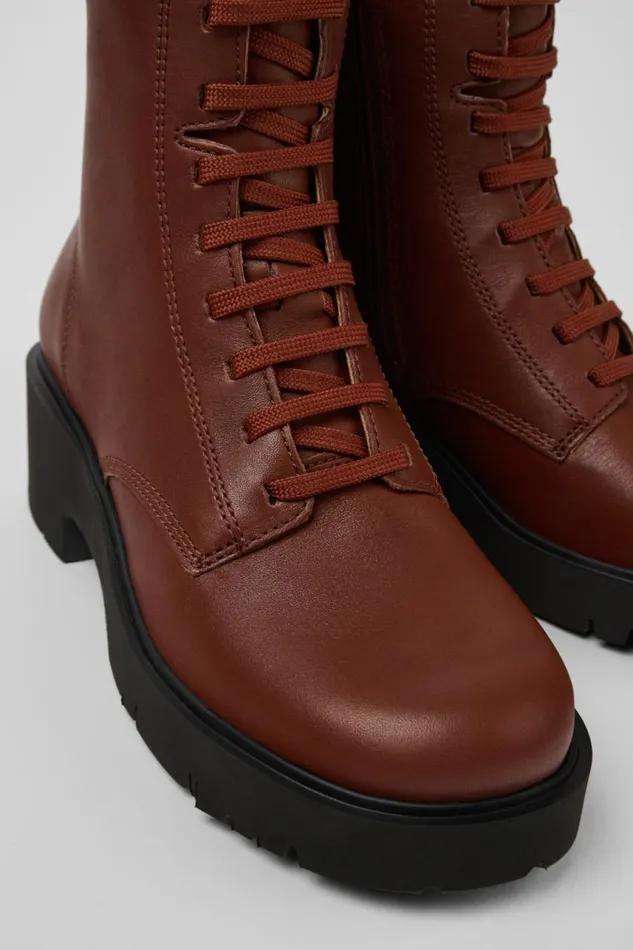 Women Camper Ankle Boots Milah Red Laceup Boots