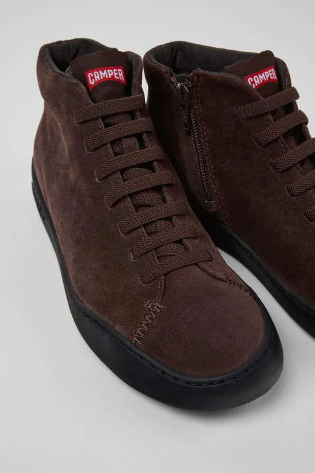 Women Camper Ankle Boots Peu Touring Brown Nubuck Ankle Boots