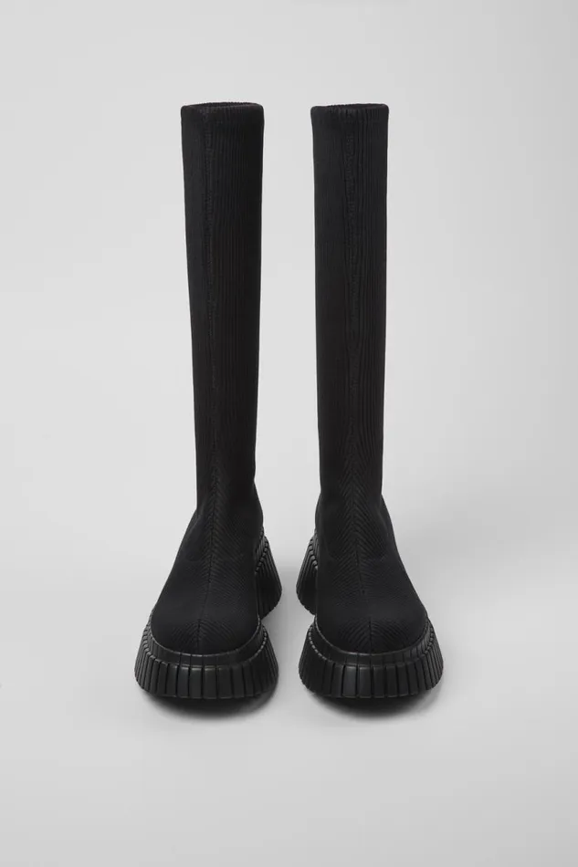 Women Camper Boots BCN TENCEL Black Textile Boots