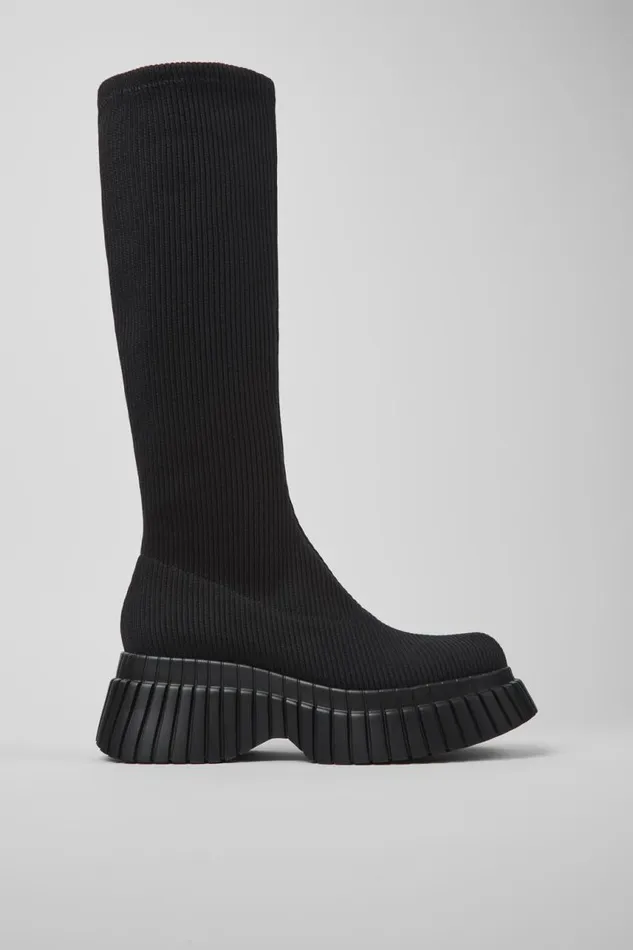 Women Camper Boots BCN TENCEL Black Textile Boots Women Camper Boots BCN TENCEL Black Textile Boots