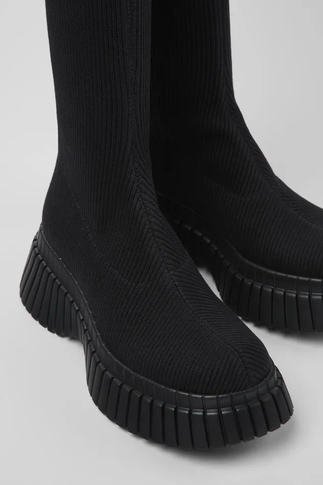 Women Camper Boots BCN TENCEL Black Textile Boots Women Camper Boots BCN TENCEL Black Textile Boots