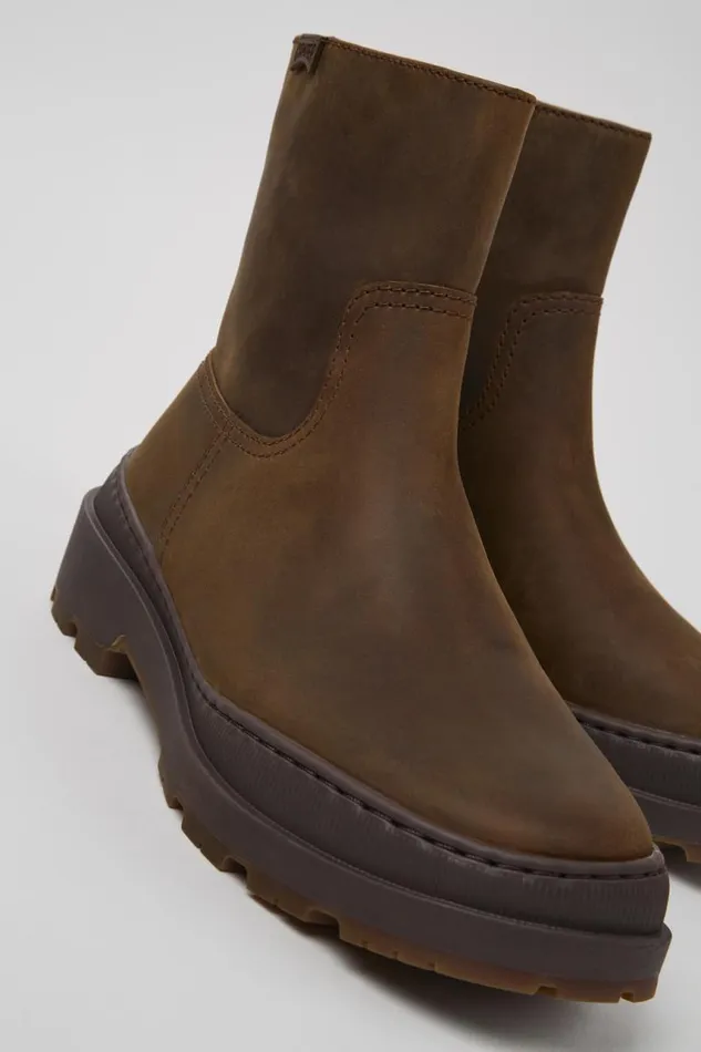 Women Camper Boots Brutus Trek MICHELIN Brown Nubuck Boots