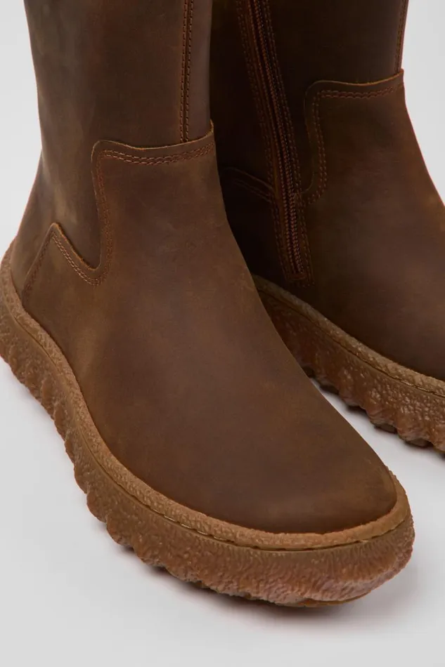 Women Camper Boots Ground MICHELIN Brown Nubuck Boots