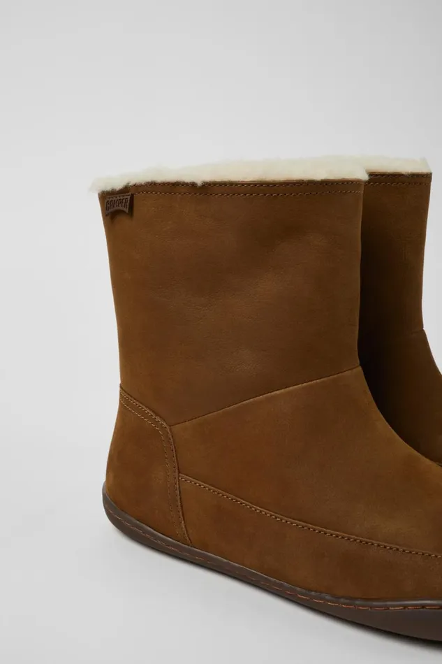 Women Camper Boots Peu Brown Nubuck Boots
