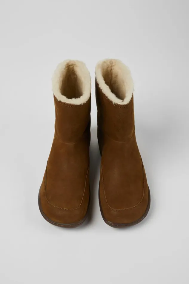Women Camper Boots Peu Brown Nubuck Boots Women Camper Boots Peu Brown Nubuck Boots