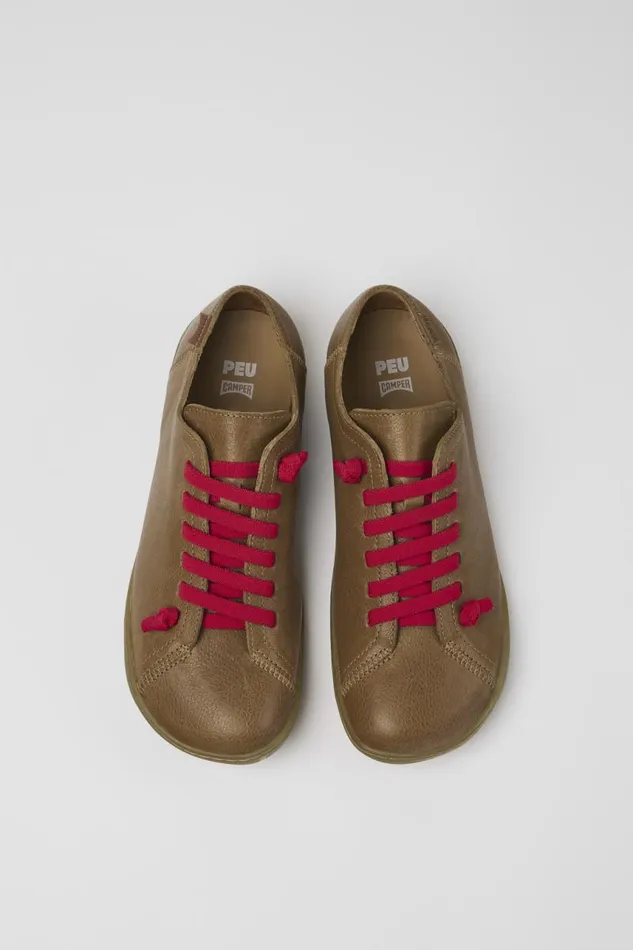 Women Camper Casual Shoes Peu Brown Leather Shoes Women Camper Casual Shoes Peu Brown Leather Shoes