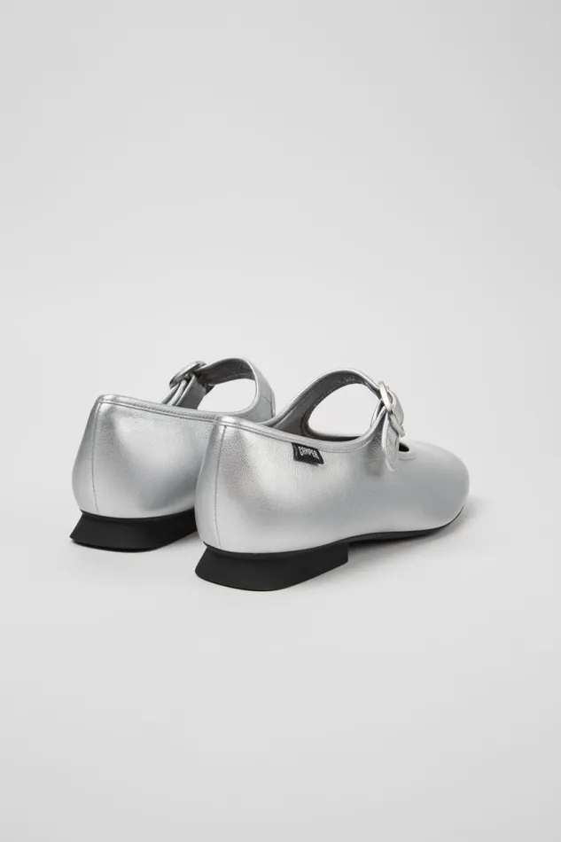 Women Camper Formal Shoes Casi Myra Silver Leather Shoes Women Camper Formal Shoes Casi Myra Silver Leather Shoes