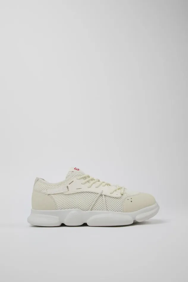 Women Camper Non Leather Shoes Karst Sorona White Textile Sneaker