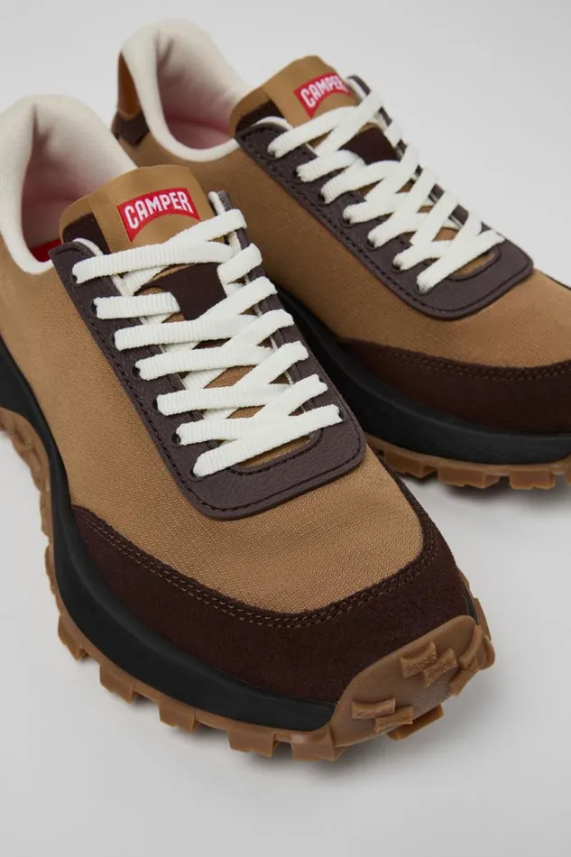 Women Camper Sneakers Drift Trail VIBRAM Brown Textile And Nubuck Sneakers