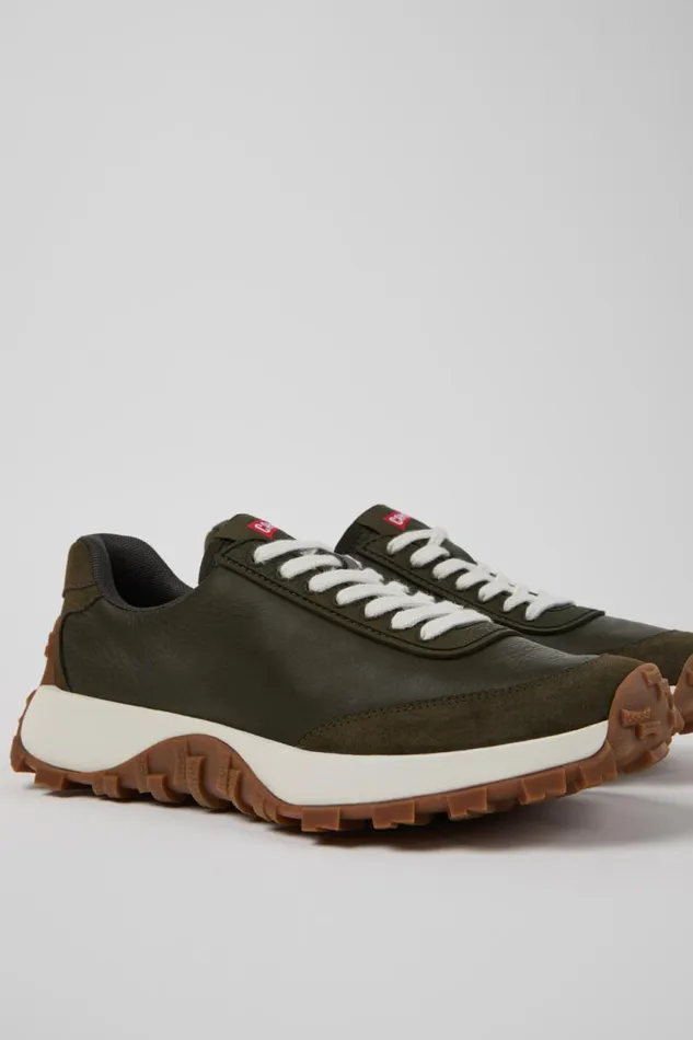 Women Camper Sneakers Drift Trail VIBRAM Green Leather And Nubuck Sneakers