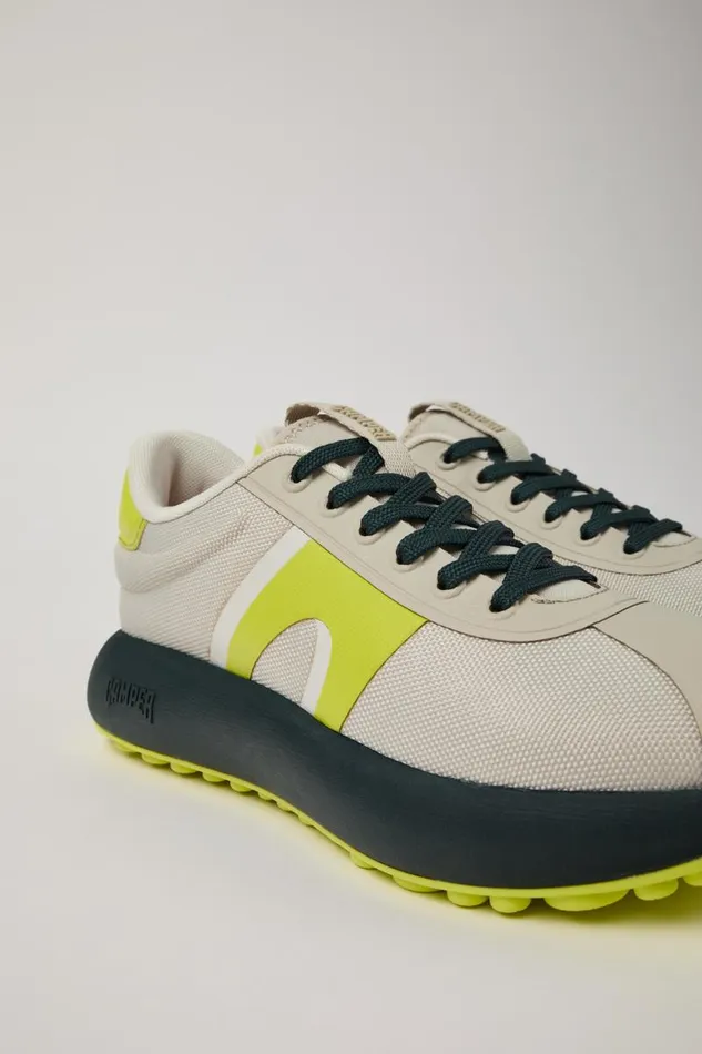 Women Camper Sneakers Pelotas Athens Grayyellow Textile Sneaker