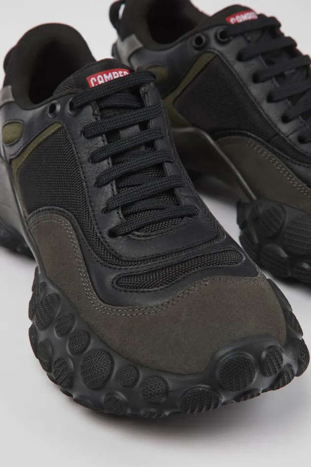 Women Camper Sneakers Pelotas Mars Black Textile And Nubuck Sneakers