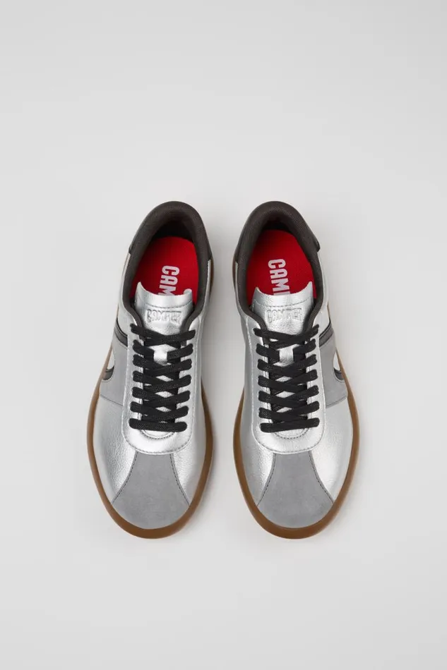 Women Camper Sneakers Pelotas Soller Silverblack Leather Sneakers Women Camper Sneakers Pelotas Soller Silverblack Leather Sneakers